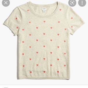 J Crew Embroidered Heart Sweater